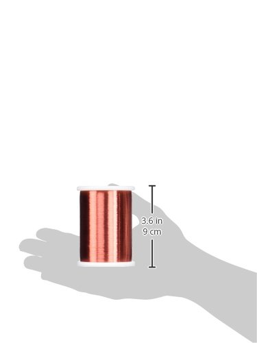 Remington Industries 43SNSPR 43 AWG Magnet Wire, Enameled Copper Wire, 1.0 lb, 0.0024' Diameter, 66092' Length, Red - Poueer