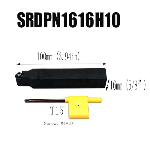 10pcs RPMT10T3 Indexable Carbide Inserts Milling Cutter with 1/2',5/8',' SRDPN Indexable Tool Holder Metal Lathe Cutting Tools (SRDPN1212H10+SRDPN1616H10+RPMT10T3) - Poueer
