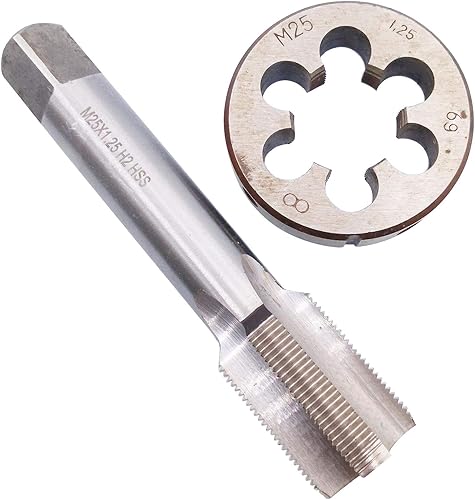 HSS M25 x 1.25mm Tap and M25 x 1.25mm Die Metric Thread Right Hand - Poueer