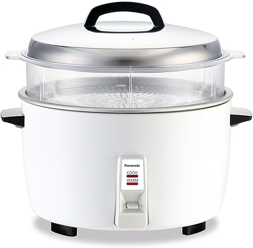 Panasonic SR-GA421SH 23 Cup Commercial Automatic Rice Cooker with Steam Basket, White - Poueer