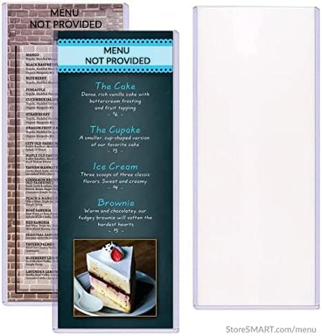 StoreSMART - Heavy Duty Flex - Menu Vinyl Plastic Toploaders - 4 ¼' x 11'- 50 Pack - Made in USA - PE3061S-16G-50 - Poueer