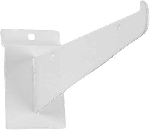 8 inch White Shelf Bracket for Slatwall - Pack of 10 - Poueer