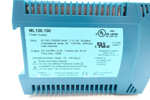 PULS ML100.100 Power Supply 100-120/200-240V-AC 100W 24-28V-DC 4.2A D611444 - Poueer