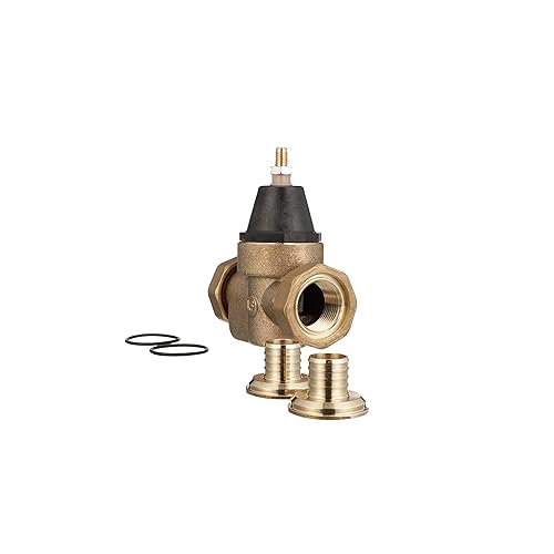 Watts LFN45B Series 3/4' Lead-Free Cast Copper Silicon Alloy Water Pressure Reducing Valve, Double Union Solder Inlet and Outlet, Elastomer Disc, Adjustable Pressure 25 to 75 psi, Maximum 400 psi - Poueer
