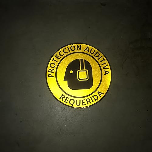 TRADESAFE Safety Glasses Required Anti-Slip Floor Sticker - Eye Protection Required Caution Sign, Peel and Stick Adhesive Vinyl Sign, ANSI-Compliant, 17” Diameter Round Sticker - Poueer