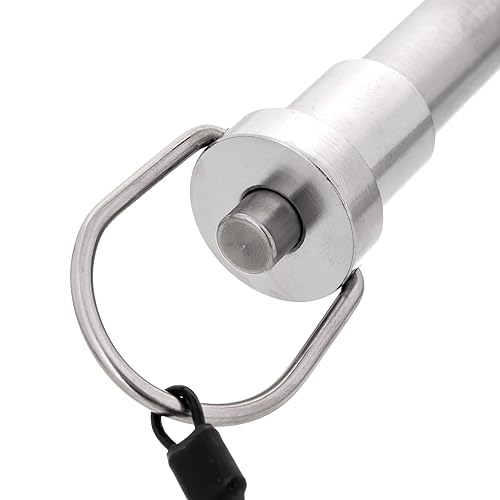 15mm Pin Diameter 100mm Usable Length Quick Release Ball Head Pin Lock With 260mm Retaining Wire Cable - Stainless Steel - Self Locking Fasten Security Bolt Accessory Push Pull Fastening Tool - Poueer