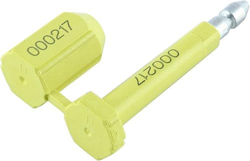 Amarine Made Bolt Seal (50 pcs) Shipping Seal with Print Progressive Numbering for Cargo Containers and Truck Trailers, Cargo Container Seals Yellow (50) - Poueer