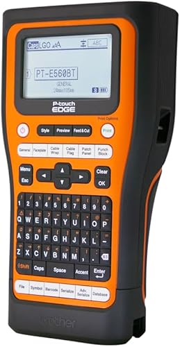 Brother PT-E560BTVP P-Touch Edge Handheld Industrial Label Printer with Bluetooth and Dual auto-Cutter (up to 24mm Labels) - Poueer