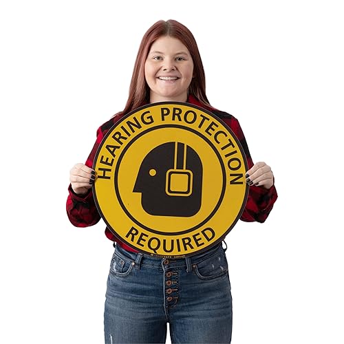 TRADESAFE Safety Glasses Required Anti-Slip Floor Sticker - Eye Protection Required Caution Sign, Peel and Stick Adhesive Vinyl Sign, ANSI-Compliant, 17” Diameter Round Sticker - Poueer