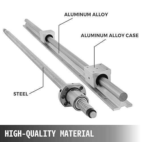 Happybuy Linear Rail, Ballscrew x 3, RM1605-350mm 650mm 1050mm x 2 Linear Rail Support, 12 CNC Kit Linear Shaft Optical Axis - Poueer