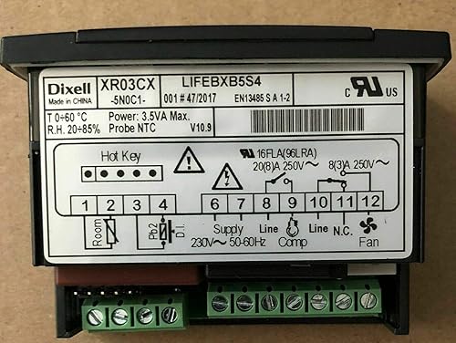 XR03CX-5N0C1 230V/50-60Hz Digital Thermostat Controller Auxiliary Relay Programmable-Commercial for Refrigerating Units - Poueer