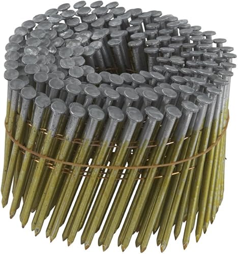 Metabo HPT 12714HHPT Full Round Head Hot Dipped Galvanized Wire Coil Framing Nails 3-1/4' x .131 SM | 2400 Count - Poueer