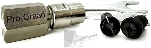 Flapper Adapter 5/8 UNC Thread with 1/8” & 1/4' Collet - Converts Angle Grinders to Rotary Tools - Compatible with 5/8”-11 Threaded Angle Grinders - Poueer