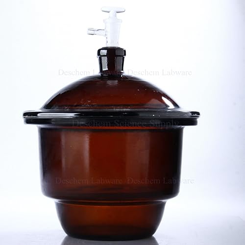 120mm,Amber Glass Vacuum Desiccator Jar,12cm,Laboratory Brown Drying Dryer,Lid with Valve - Poueer