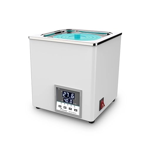 LAB FISH Laboratory Digital Water Bath 6L Capacity Thermostatic Heater Heating Devices Stainless Steel Liner with Selectable Openings for Experiment 2 Openings - Poueer