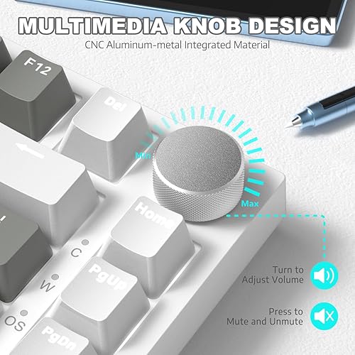 ATTACK SHARK X820ULTRA Wireless Gaming Mechanical Keyboard with TFT Smart Display&Knob,Side Printed PBT,Gasket Mounted 75% TKL Keyboard,BT5.0/2.4GHz/USB-C,RGB Backlit（White Contour,Shark Switch - Poueer