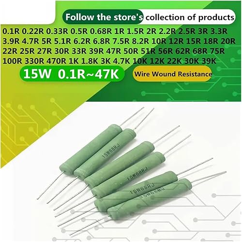 5PCS/Lot 15W Wire Wound Resistance RX21 0.1R~47K 0.22R 1R 2R 4.7R 15R 20R 27R 33R 62R 100R 220R 1K 2K 3K 4.7K 10K 15K 18K 30K(15W 8.2K) - Poueer