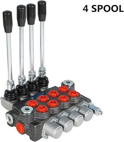 findmall Hydraulic Control Valve 4 Spool 11GPM Standard Double Acting Cylinder BSPP Interface - Poueer