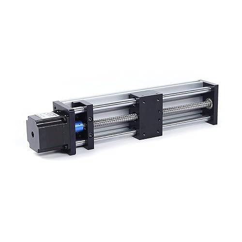300mm Long Stroke Linear Stage Actuator with Linear Guide + Ball Screw Electric Linear Stage, Ball Screw Linear Guide Motion Slider with NEMA23 Stepper Motor for DIY CNC Router Milling Machine - Poueer