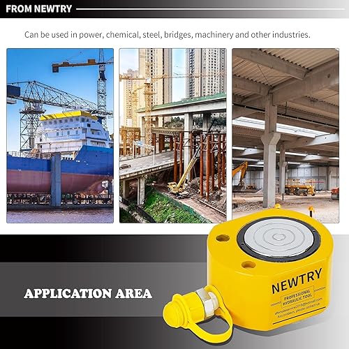 NEWTRY 20T Low Profile Hydraulic Jack Porta Power Kit + CP-180 Manual Hydraulic Hand Pump, Industrial Mini Hydraulic Cylinder, Stroke 0.47” - Poueer