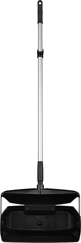 Remco - A Vikan Company 62509 Lobby Dustpan with Broom, Polypropylene/Polyester/Aluminum, 7' X 14' Bin, 37' Handle, Black - Poueer