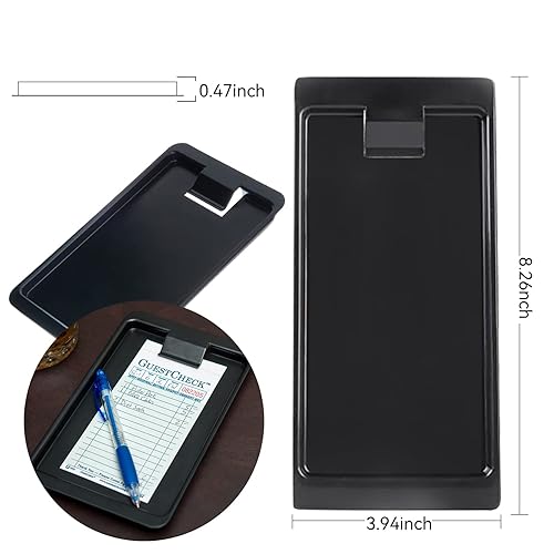 32 Pieces Black Check Holders,Guest Receipt Holder Tray Check Presenter Trays Guest,Restaurant Tip Tray,Check Tip Trays Waitress,Check Tip Trays for Waitress Tip Tray,Restaurants,Bars,Hotels - Poueer