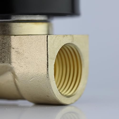 U.S. Solid 3/8' Electric Solenoid Valve 12-VDC, VITON Gasket, Air, Gas, Fuel Normally Closed - Poueer