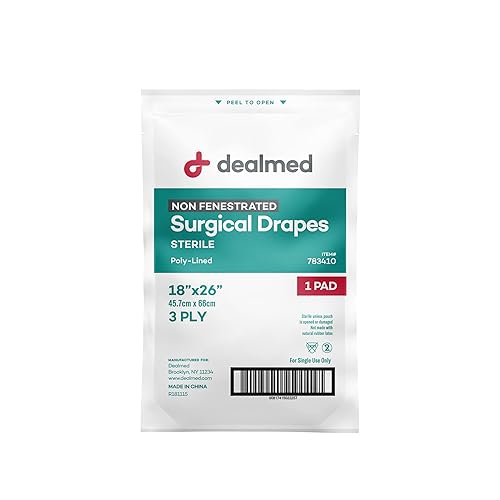 Dealmed Non-Fenestrated Sheets – 50 Count 3-Ply Poly-Lined Drape Sheets, Blue Material, Perfect for Hospitals, Medical Facilities, and Physicians’ Offices, 18' x 26' (Pack of 6) - Poueer
