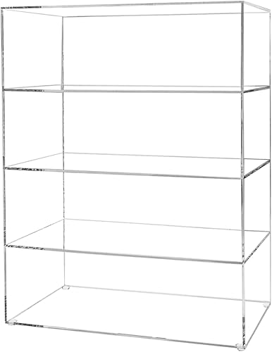Marketing Holders Retail Product Display Showcase Cabinet 12' x 7' x 16' Clear Acrylic Lucite Doorless Countertop Case with Three Shelves - Poueer
