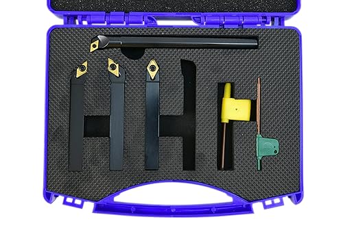 Shars 1/2' x 4' SDJC Turning Tool & 1/2' x 6' SDUCR Indexable Boring Bar 4 pcs Set 404-6578 S] - Poueer