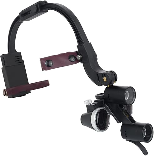 5W Binocular Loupes Glasses Headband Magnifier 2.5X 3.5X Dental Binocular Magnifier LED Head Light Lamp for Magnification Binocular Loupes Dentist Surgical Headlight Lab Equipment (3.5X) - Poueer