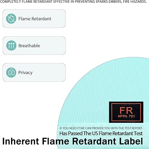 Medical Privacy Screen Office Showroom Curtains That Let Light In - Flame Retardant Hanging Room Divider Curtains - Meets for Fire Retardant Testing to NFPA-701-2019 (1 Panel, Lake Blue, 15x8ft) - Poueer