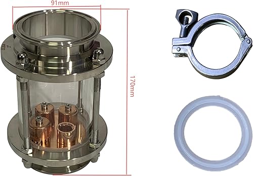 3 inch Glass Reflux Column Section with Copper Bubble Plate - Poueer