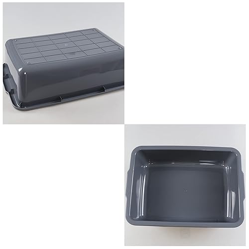 32 L Large Bus Tubs, Plastic Commercial Utility Bus Box, Gray, 4-Pack - Poueer
