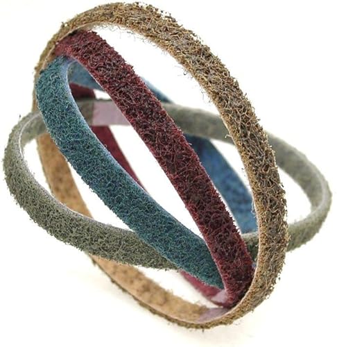 CAIDAI&YL 12 pcs 330/457/520mm Coarse to Fine Non-woven Nylon Abrasive Sanding Belt for Stainless Steel Metal Striping Deburring,520x20mm - Poueer