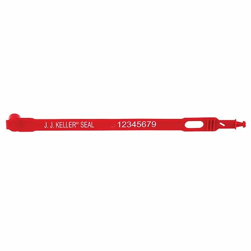 100 Pcs Plastic Truck Seals, Tamper Evident, Numbered Sequentially, Red, J. J. Keller & Associates, Inc. - Poueer