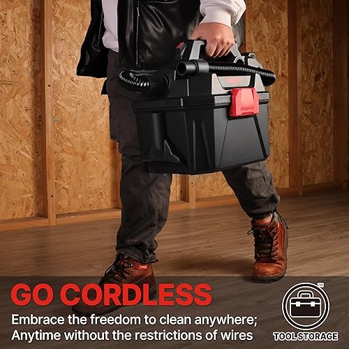 Shop-Vac 20V Cordless Wet/Dry Vacuum, 3-in-1 Portable Shop Vacuum Cleaner, Battery and Charger Included, Ideal for Jobsite, Garage, Car & Workshop - Poueer