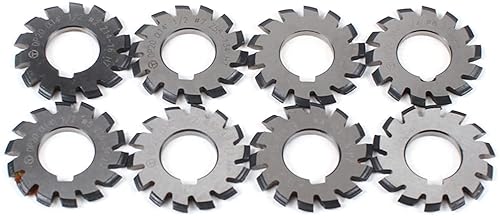 8 Pcs Involute Gear Cutter Gear Milling Cutter Tool High Speed Steel Gear Mill Cutter Holder DP20 - Poueer