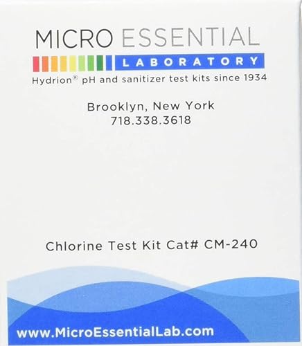 Micro Essential Hydrion CM-240 Chlorine Test Paper with Dispenser, 10-200ppm (Case of 10) - Poueer