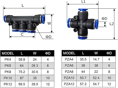 1PCS Pneumatic Fitting Pipe Connector Tube Air Quick Fittings Water Push In Hose Couping 4mm 6mm 8mm 10mm 12mm 14mm PU PY PK(LSA,10mm) - Poueer