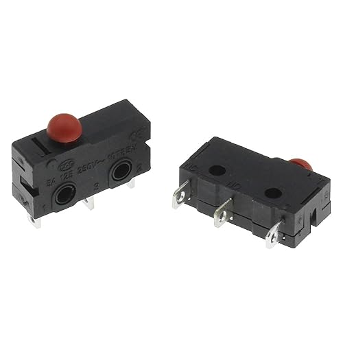 10pcs Micro Switch Copper Contact 5A 125/250V Mini Limit Switch No Nc 2/3Pin Roller Arc Rod(Left Foot with Rod) - Poueer