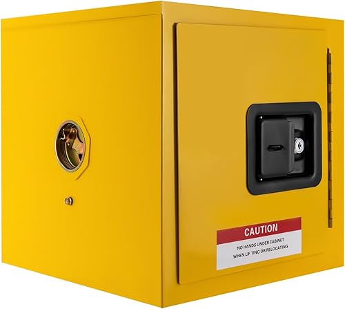 12 Gallon Flammable Storage Cabinet Hazardous Storage Cabinet Fire Safety Manual Door Cabinet Galvanized Steel Safety Cabinet for Commercial Industrial and Home Use, 17'L x 17'W x 22'H - Poueer