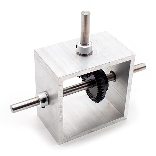 Right Angle Drive Bevel Gearbox, 1:2 Micro 90° Reversing Mechanical Angle Indicator Reducer 8MM Shaft 1M 20T 40T - Poueer