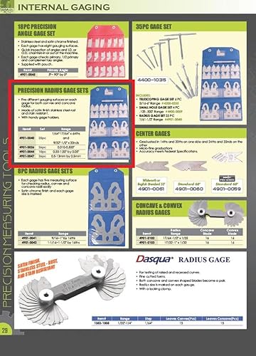HHIP 4901-0047 26 Piece Precision Radius Gage Set, 5-13 mm by 0.5mm - Poueer