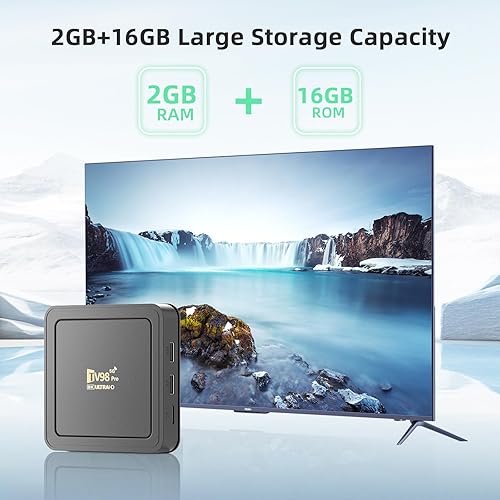 TV98 PRO 8K@60fps HDMI Media Player for USB Drive and TF Card, HD Digital Signage Player, H.265/MP4/MKV/MOV/AVI/MP3/WMV, Multi-Video Decoder, Picture Decoding, Remote Control, Home Theater - Poueer