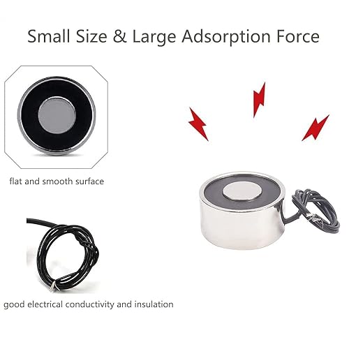 Heyiarbeit 12V DC 1500N Electric Lifting Magnet Electromagnet Solenoid Lift Holding 80mmx38mm - Poueer