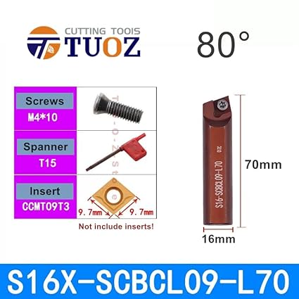 1Pcs S14X S16X SCACR SCBCR SCMCN SCACL SCBCL 06 09 L35 L45 L55 L65 L75 L85 L95 12mm 14mm 16mm CNC Turning Tools Toolholder Bar(S14X-SCACR09-L65) - Poueer