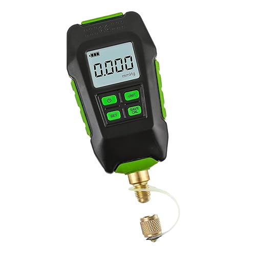 Micron Gauge, Digital Vacuum Gauge Professional Micron Meter with Large Backlit Display for Atmospheric Environment - Poueer