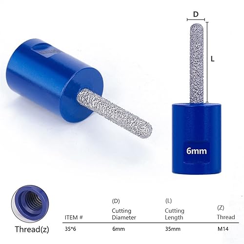 M14 Diamond Milling Bit 4/6/8mm Milling Tile Marble Concrete Hole Saw Masonry Drilling Crowns Construction Tools 1Pcs(25x4) - Poueer