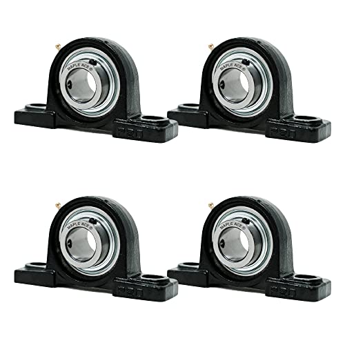 MAPLE ACE UCP207-22 Pillow Block Bearing 1-3/8' Bore, 2-Bolt, Self-Aligning, R3 Triple Lip Seal, Heavy Duty (Qty 2) - Poueer